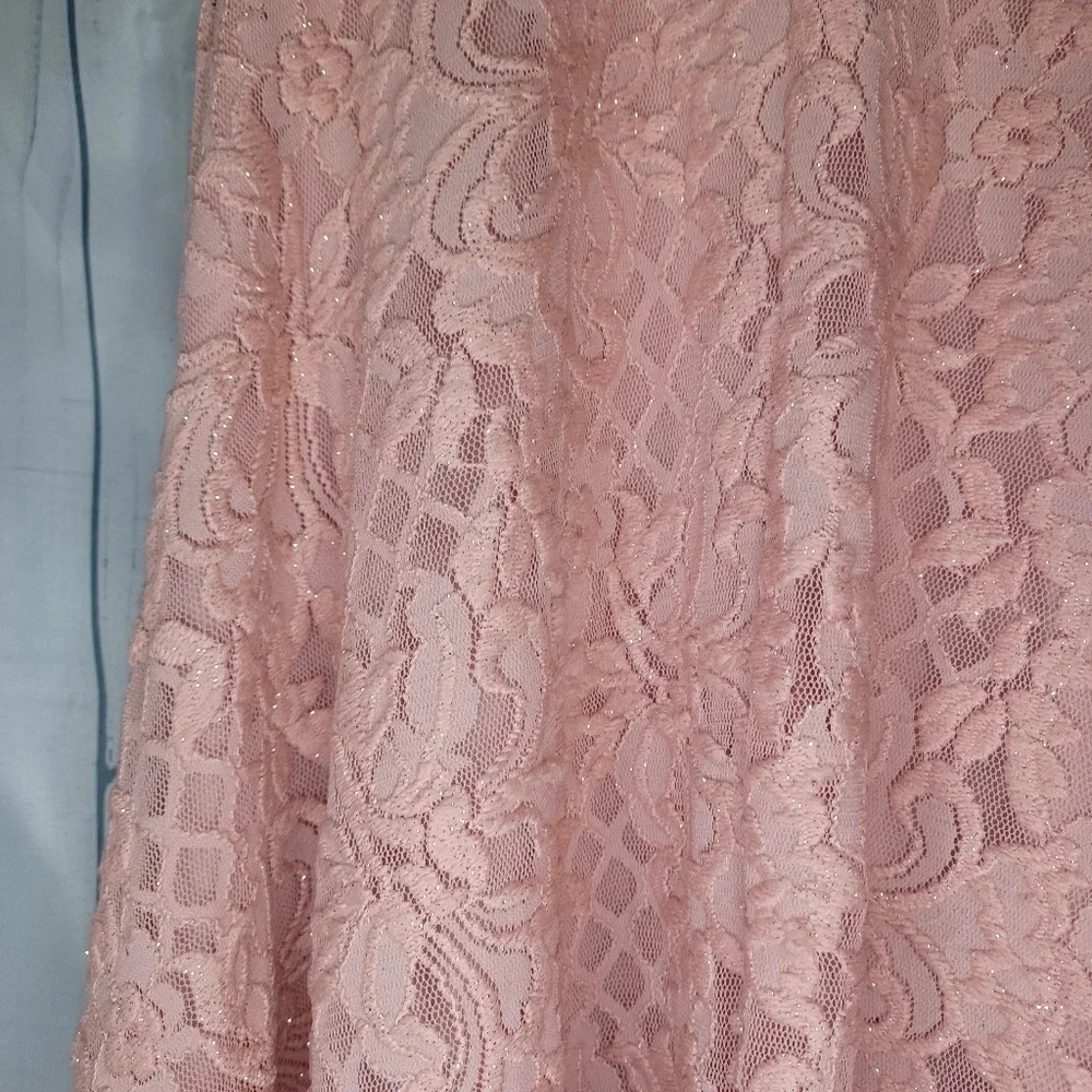 City Studio off the shoulder pink sparkle dress. - Picture 11 of 13